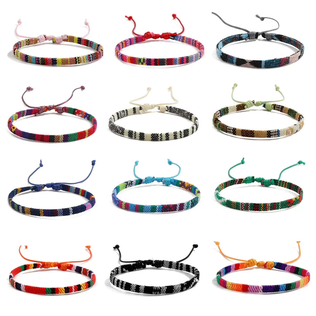 Colorful 12Pcs Nepal Ethnic Bracelet Set for Women - Smarsty