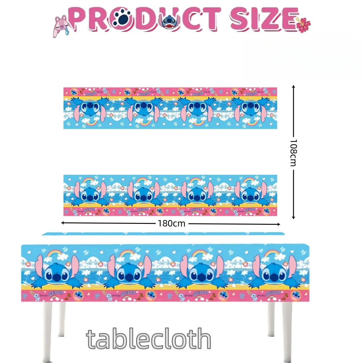 Disney Lilo and Stitch Tablecloth for Kids Parties - Smarsty