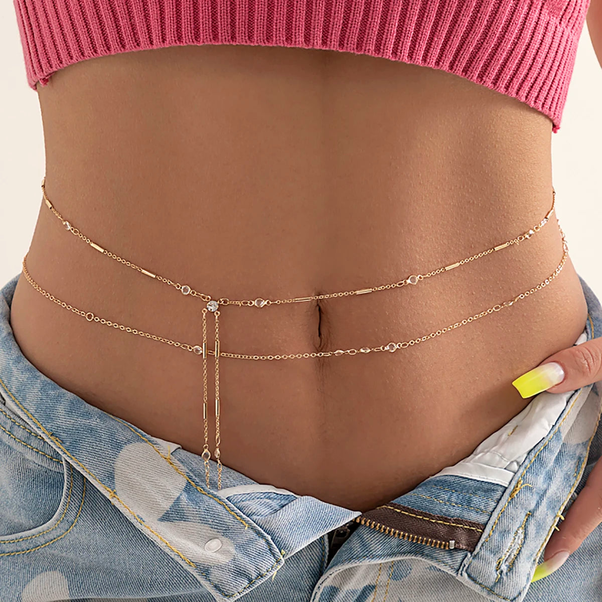 PuRui Sexy Crystal Glass Belly Chain for Women - Smarsty
