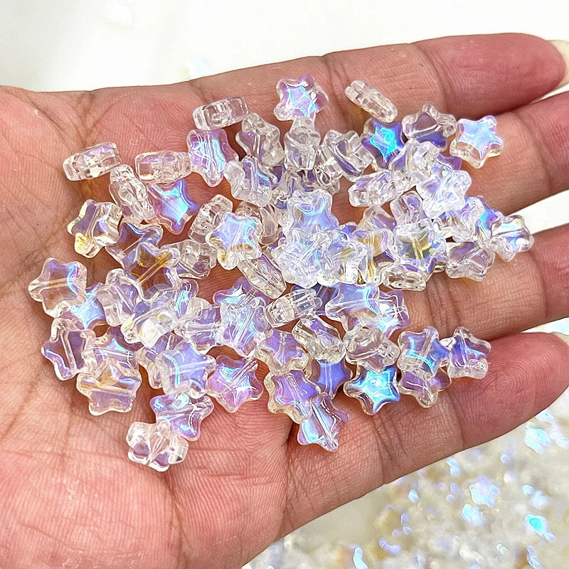 8mm Star Matte Glass Beads for Jewelry Making - Smarsty