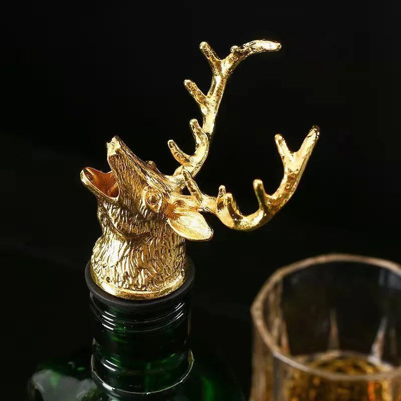Zinc Alloy Deer Head Wine Pourer and Stopper - Smarsty