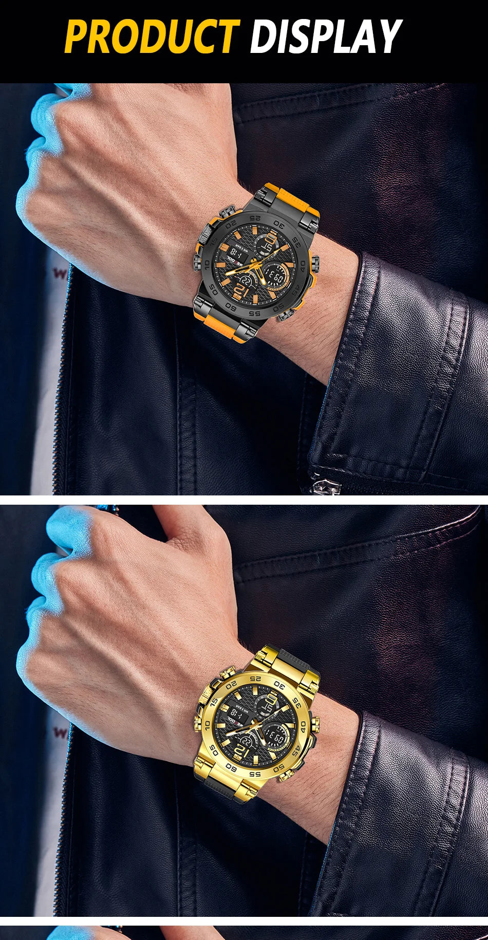 Wecool Waterproof Dual Display Alarm Clock Watch - Smarsty