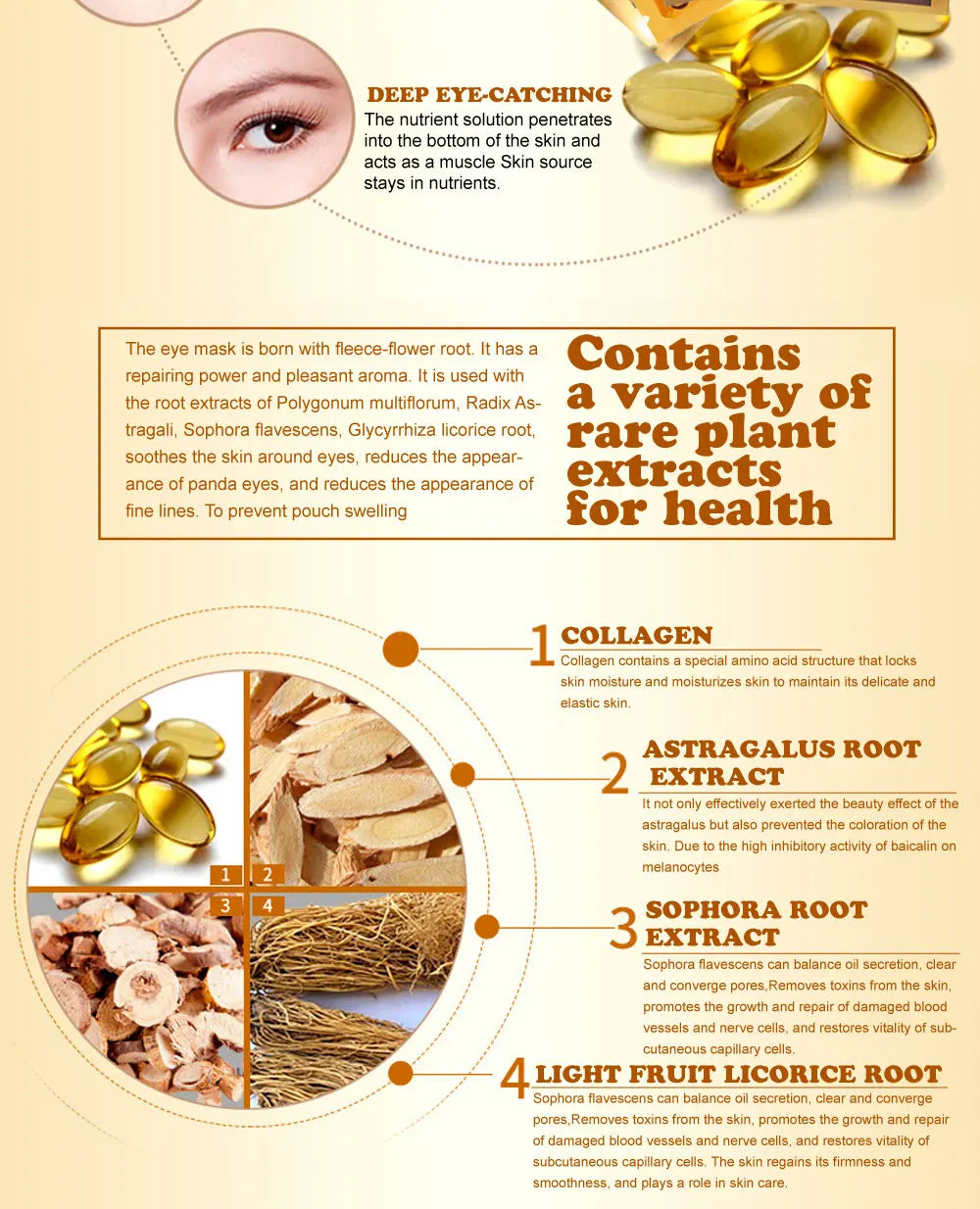 Gold Collagen Eye Masks for Firming and Moisturizing - Smarsty