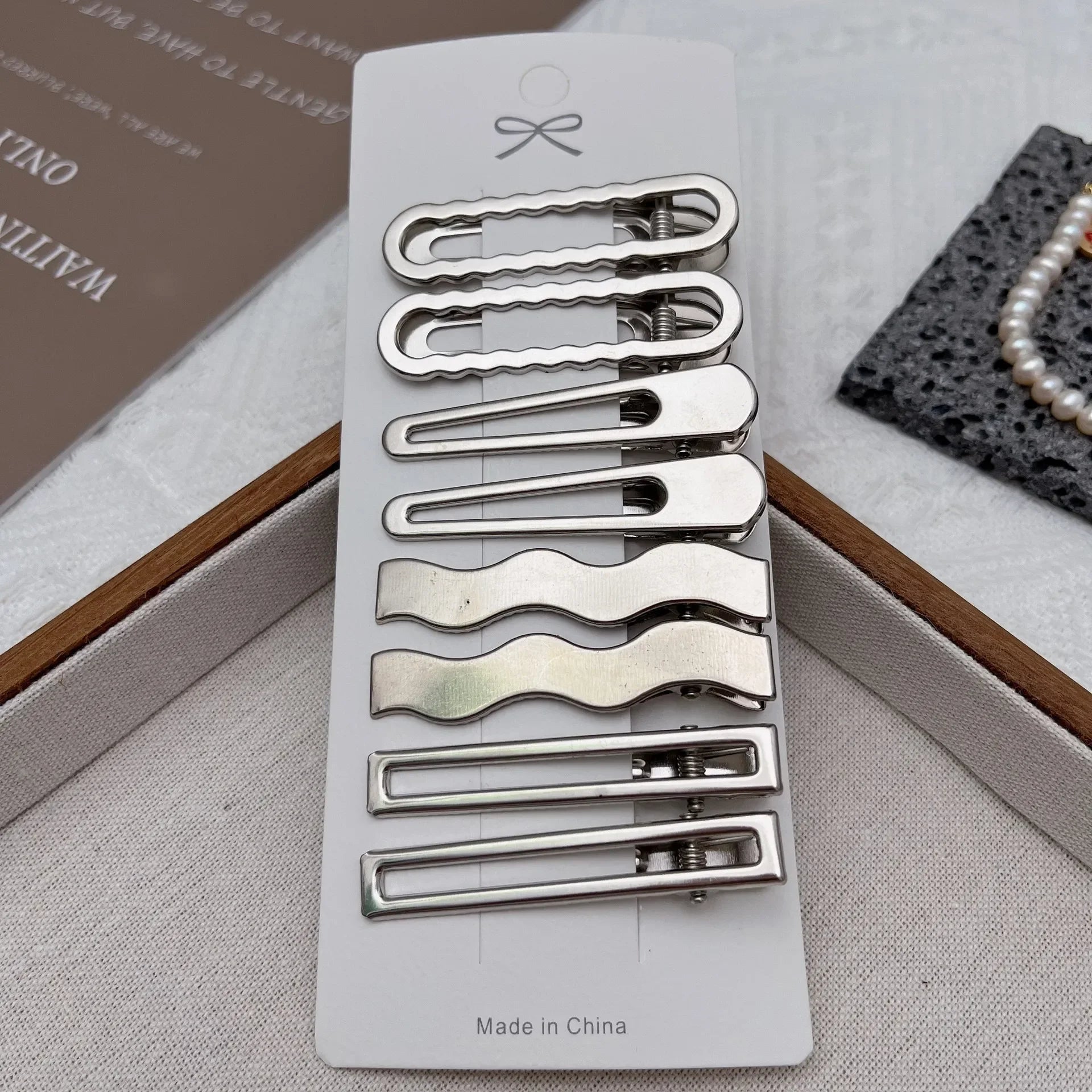 Silver Metal Duckbill Hair Clips for Stylish Women - Smarsty
