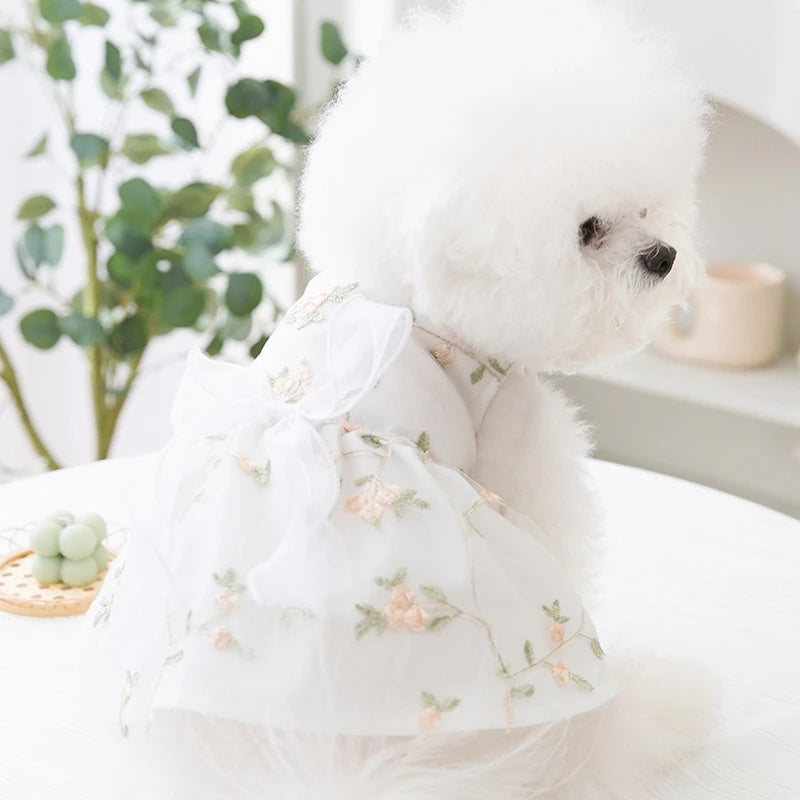 Luxury Summer Dog Dress with Cooling Mesh Skirt - Smarsty