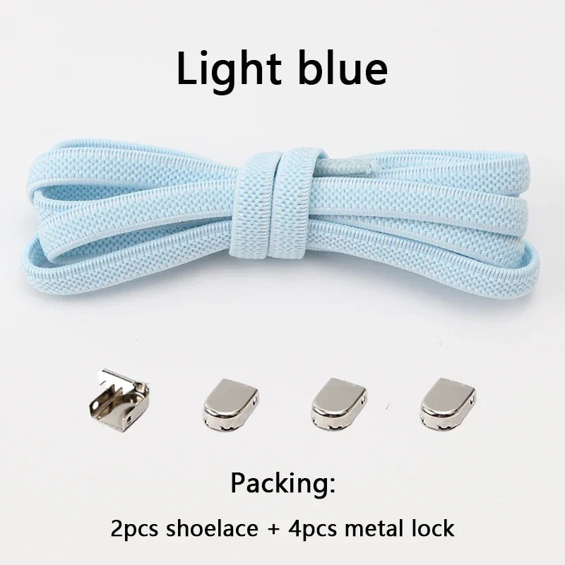 No Tie Shoe Laces Flat Elastic Shoelaces for Sneakers Tieless Shoelace Expand Shoestrings One Size Fits All Adult and Kids Shoes - Smarsty