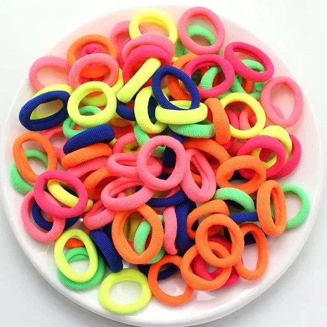 200 Pack Nylon Hair Bands Colorful Gentle No Damage - Smarsty