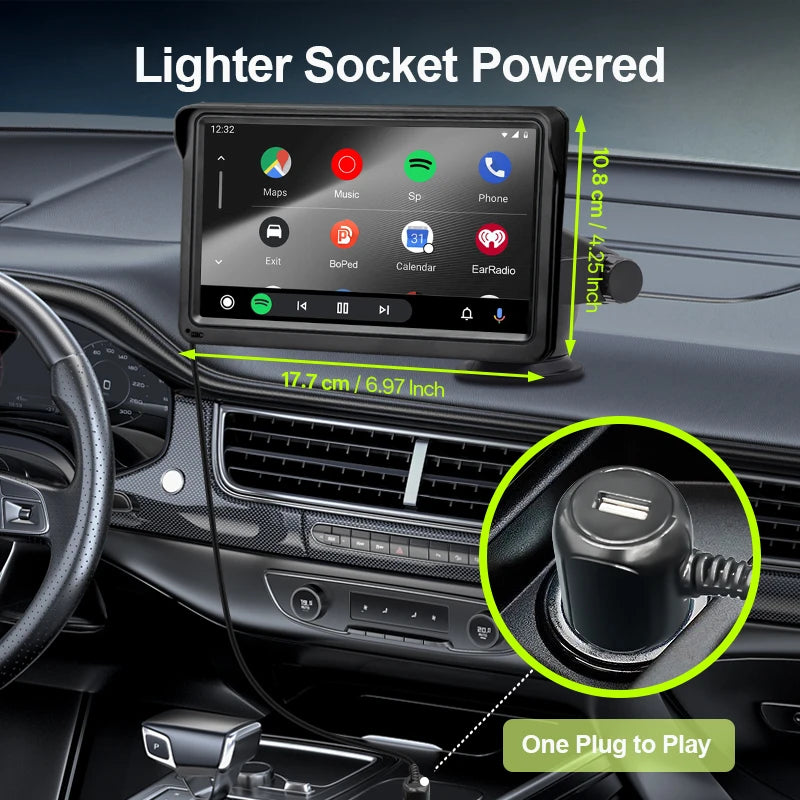 7 Inch CarPlay Android Auto Multimedia Receiver With Touch - Smarsty