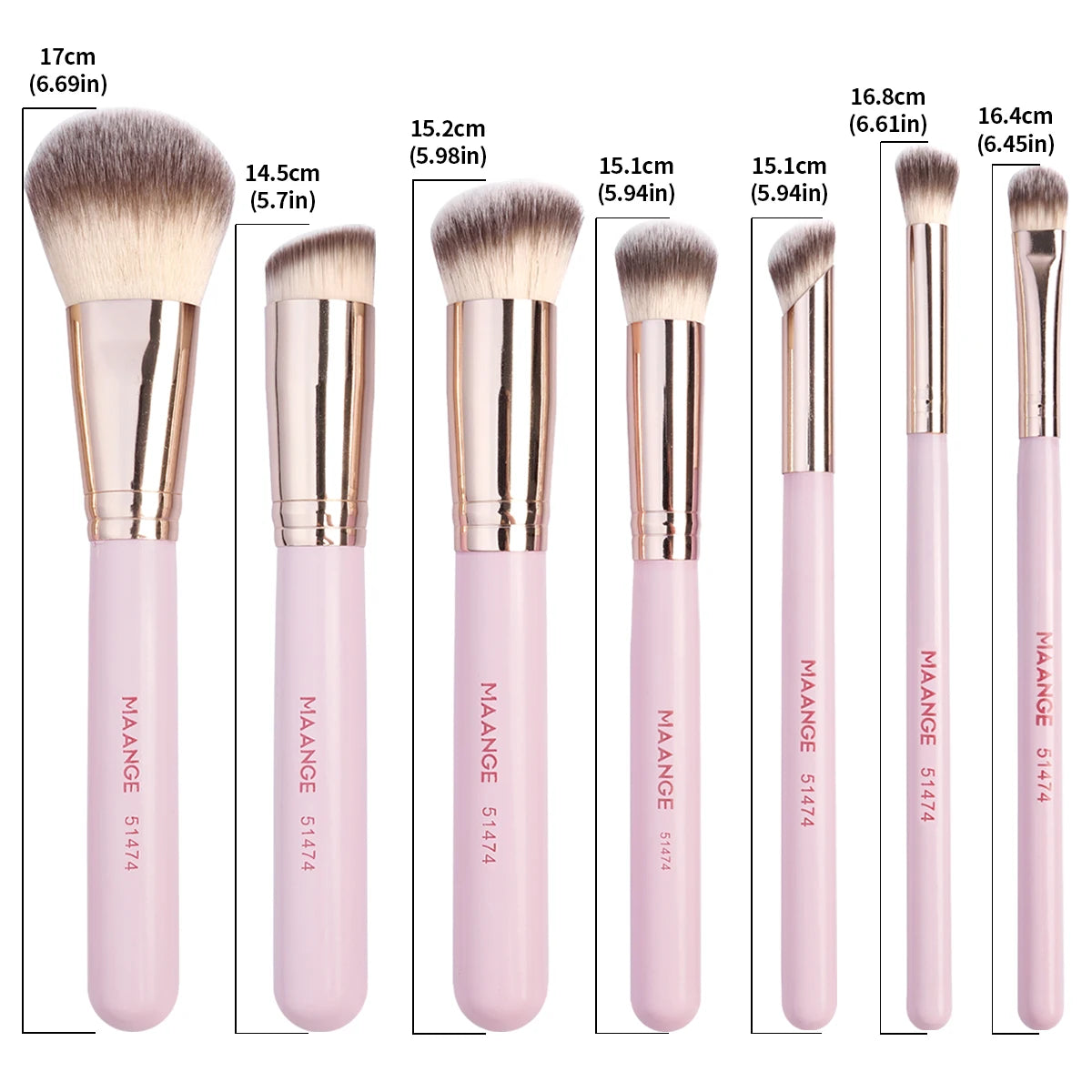 MAANGE 7 Piece Makeup Brush Set for Flawless Application - Smarsty