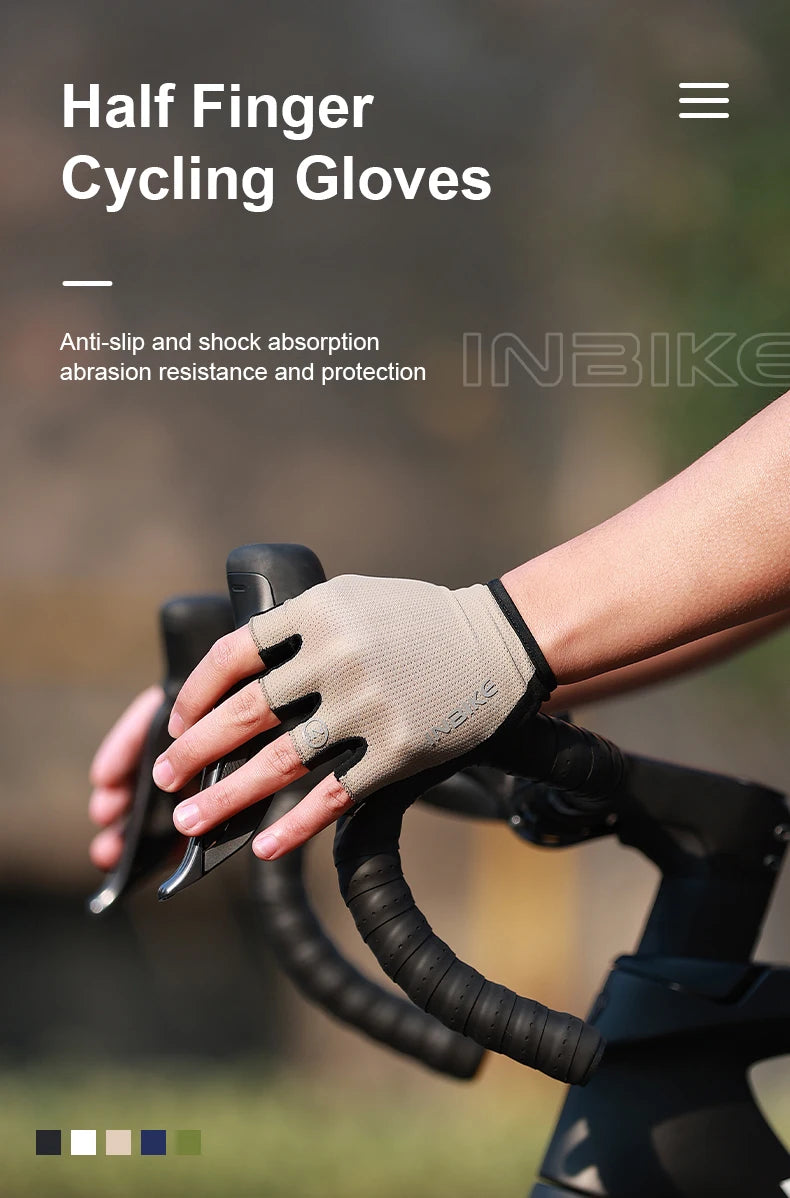 INBIKE Breathable Half Finger Cycling Gloves with Shock Absorption - Smarsty