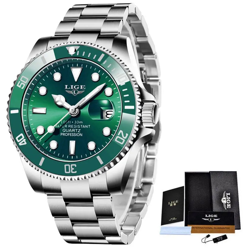 LIGE Luxury Waterproof Diver Watch for Men - Smarsty