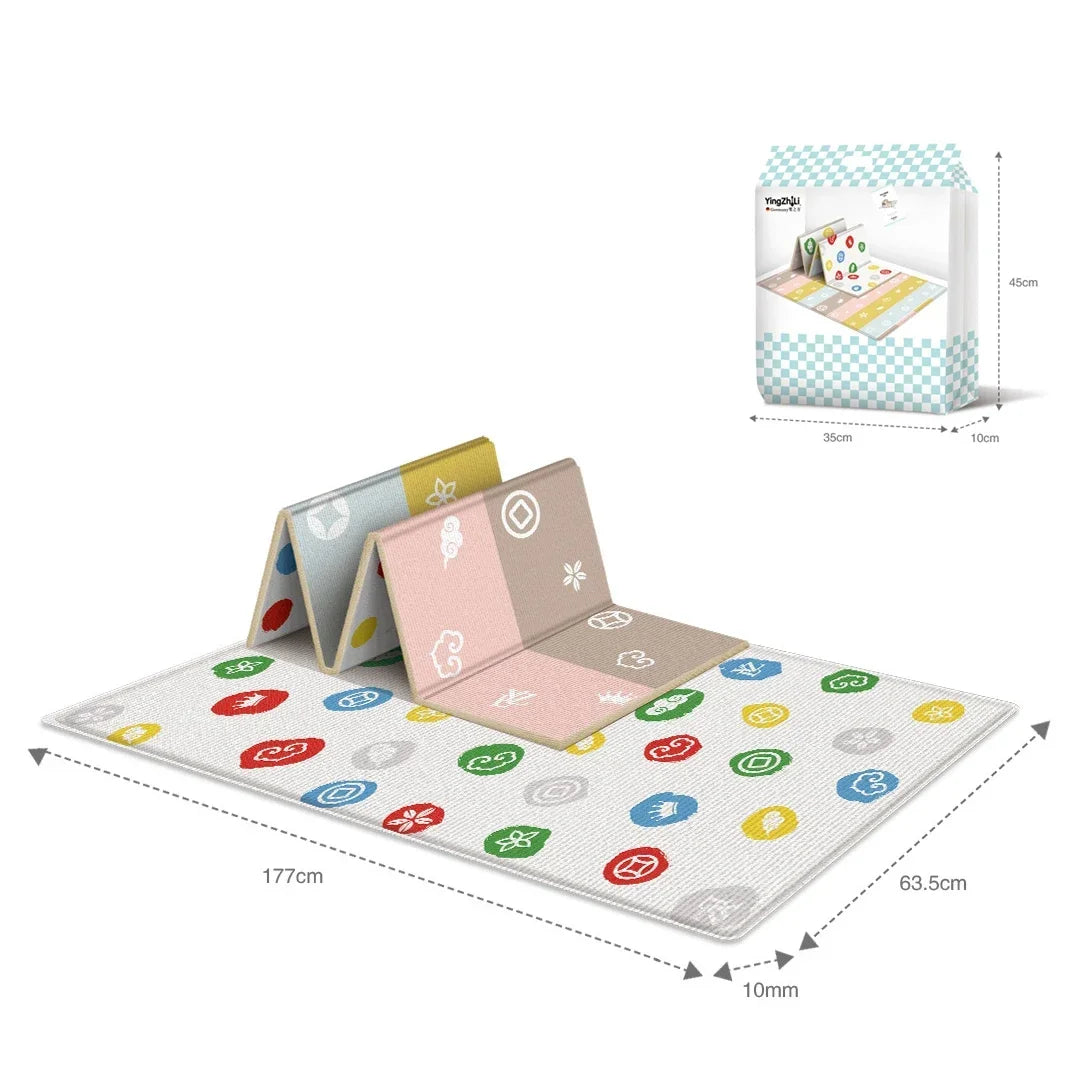 Foldable Baby Play Mat Children's Double-sided Pattern Protection Non-slip Activity Carpet Children's Educational Activity Mat by Smarsty