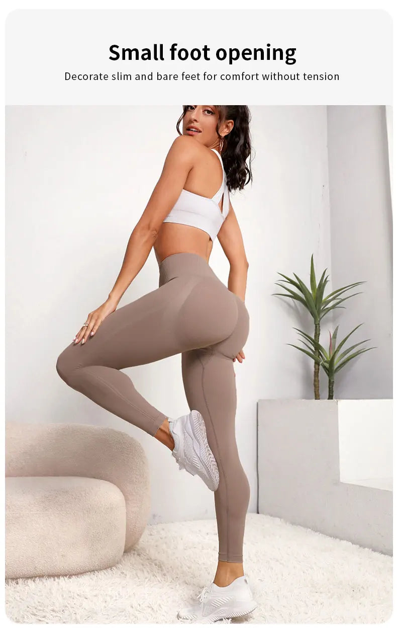 Women Seamless Hip Lifting Women Seamless Sports Leggings High Waist Fitness Leggings Push Up Yoga Leggings Gym Clothing Sports - Smarsty