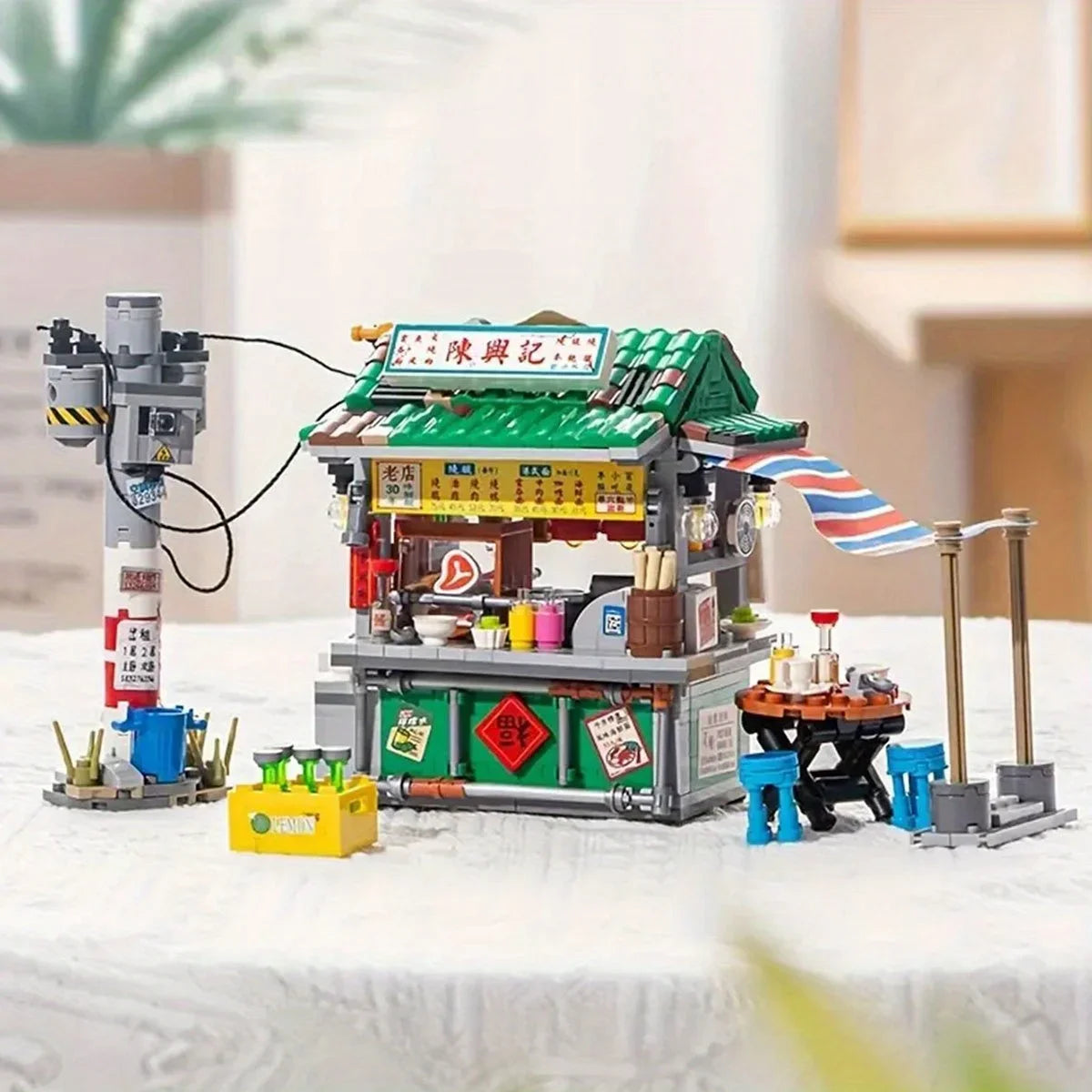 New Style Food Stall Braised Octopus Restaurant Mini Building Blocks by Smarsty