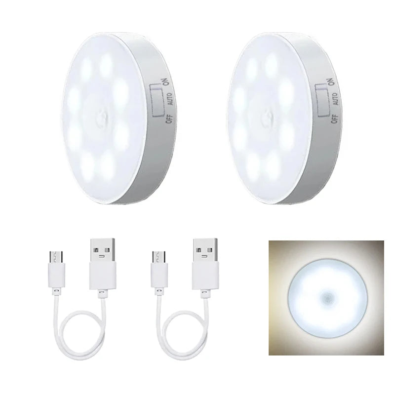 Motion Sensor LED Night Light USB Rechargeable for Cabinets - Smarsty
