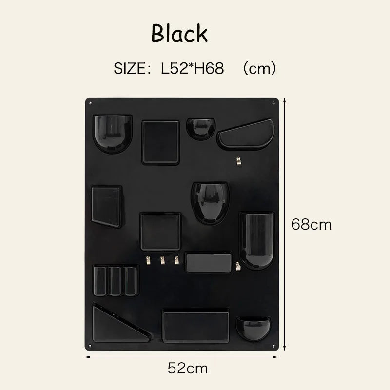 Wall-mounted Storage Rack with Hooks for Office, Kitchen and Workshop Children's Room Organizer with Adjustable Shelves by Smarsty