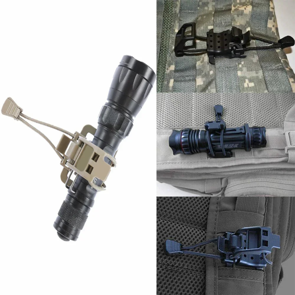 Multifunction Flashlight Clip Molle Hiking Accessories Hanging Buckle Shovel Clamp Axe Clamp Bracket Backpack