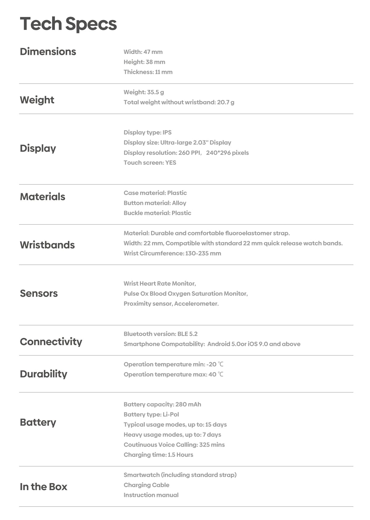 Zeblaze GTS 3 Smart Watch with 2.03 Inch Screen - Smarsty