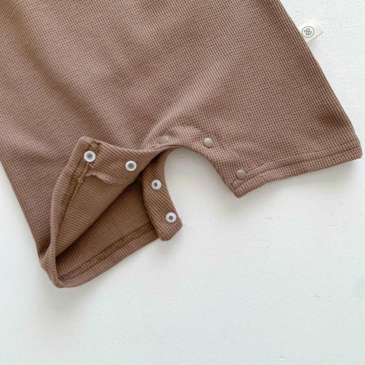 New In Summer Kids Baby Girls Boys Short Sleeve Waffle Patch Bear Infant Newborn Jumpsuits Cotton Romper Gift Hat with Ear by Smarsty