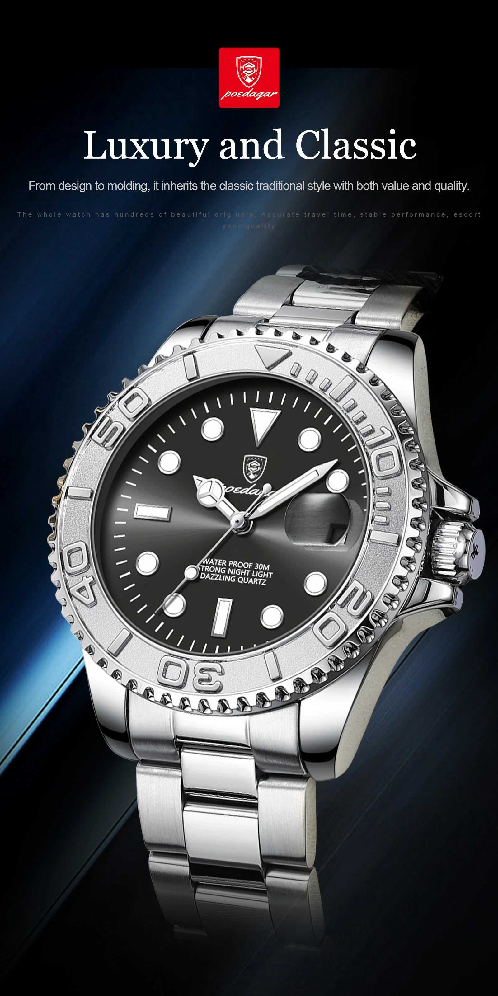 Luxury Waterproof Men's Quartz Watch with Luminous Features - Smarsty