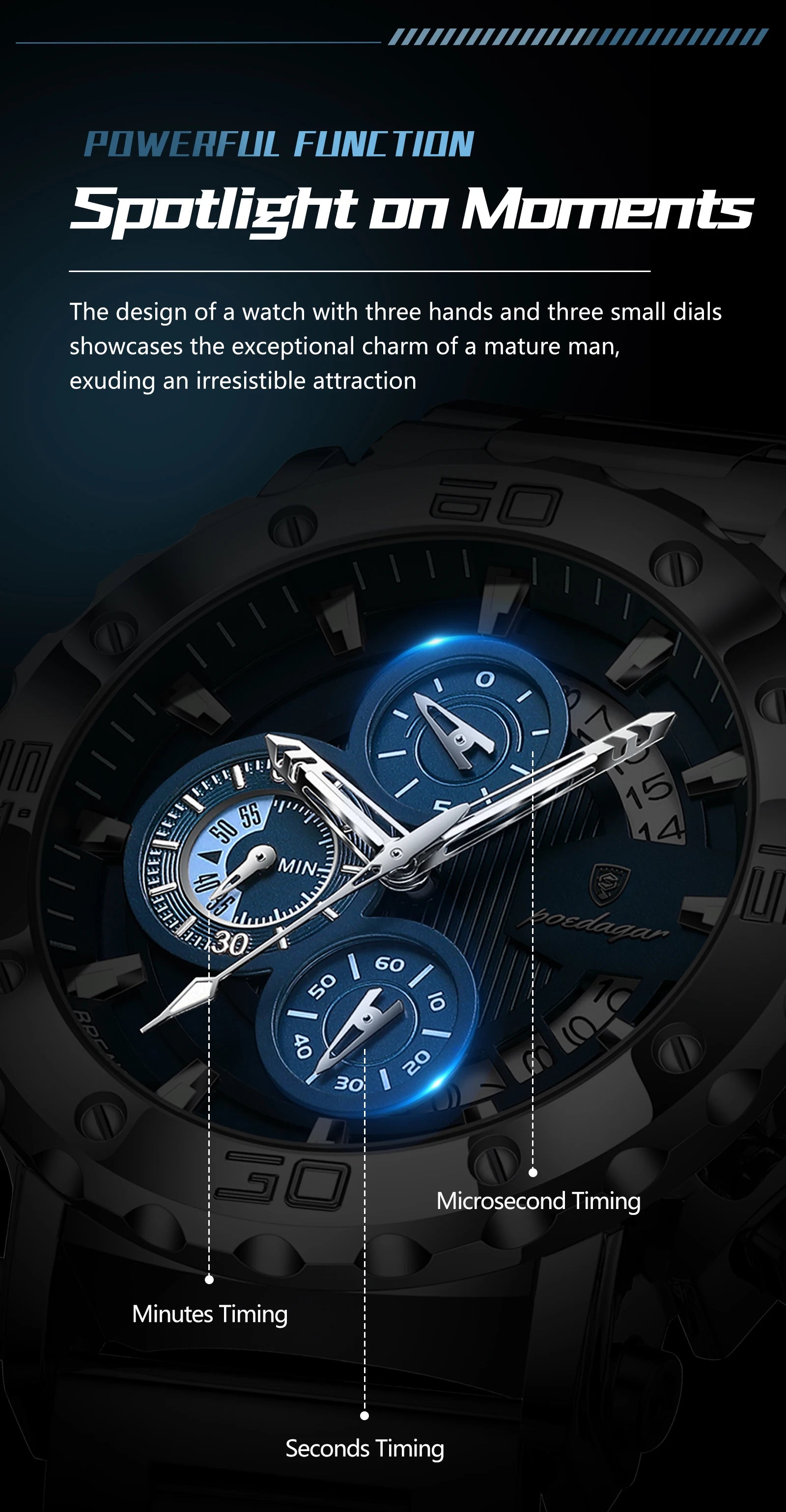 Luxury Waterproof Men's Chronograph Watch with Calendar - Smarsty