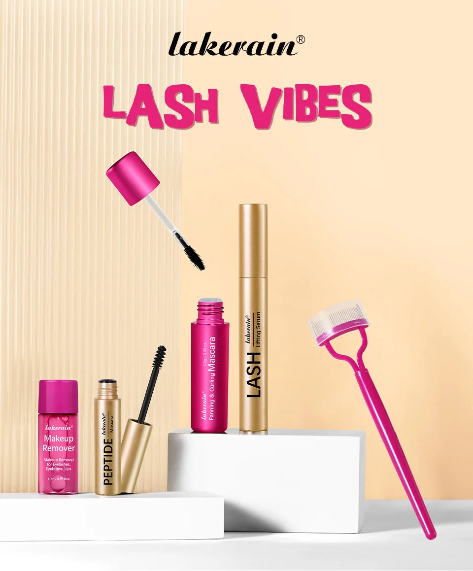 Lash & Brow Set Eyebrow Eyelash Growth Serum Peptide Mascara Eyelash Eyebrow Longer Fuller Thicker Curling Lash Eye Care Makeup