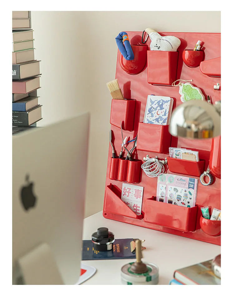 Wall-mounted Storage Rack with Hooks for Office, Kitchen and Workshop Children's Room Organizer with Adjustable Shelves by Smarsty