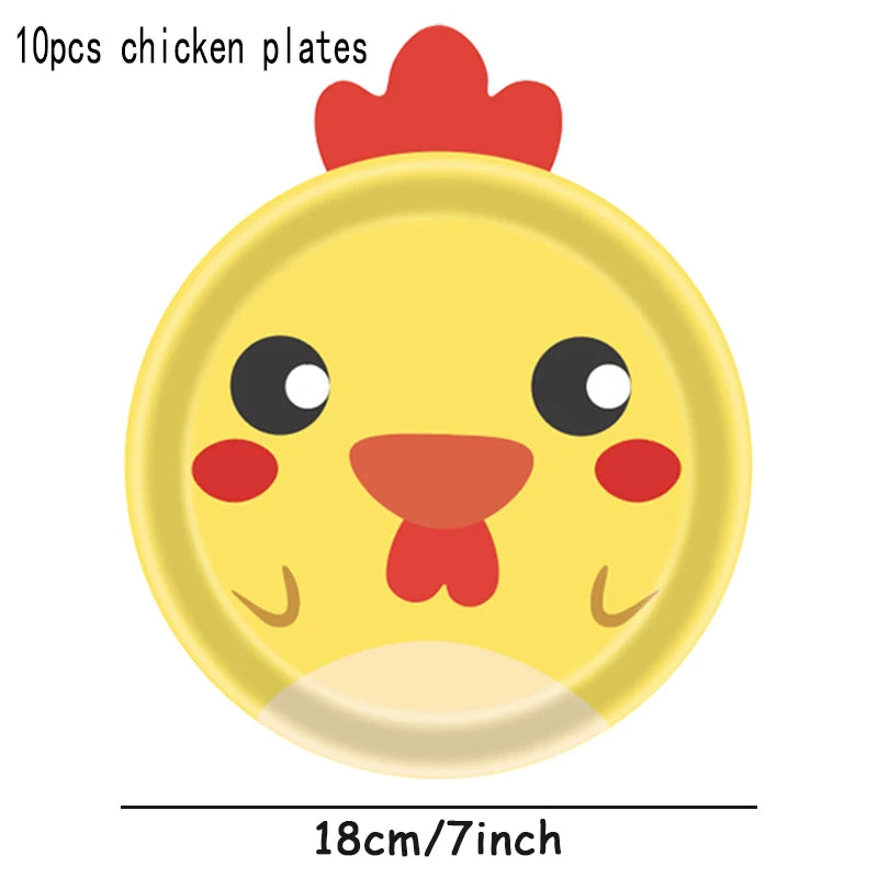 Farm Animals Party Paper Plates for Kids Birthday - Smarsty