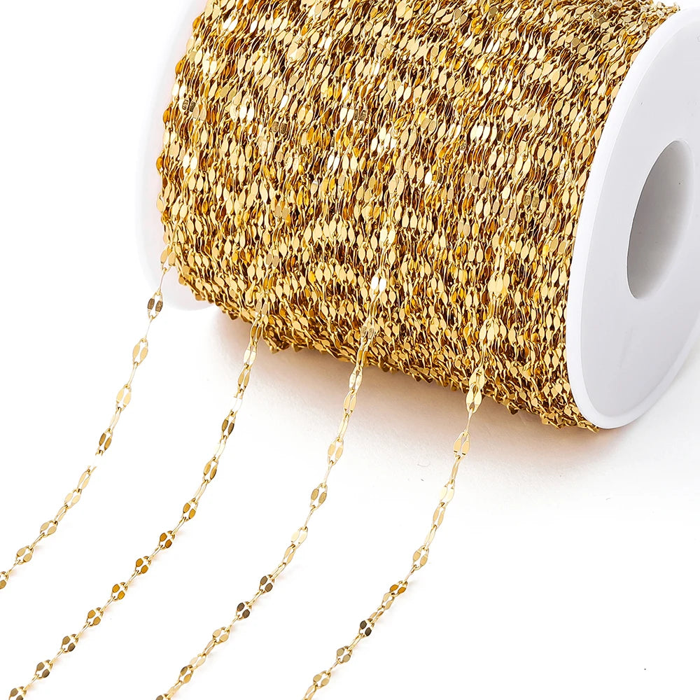 No Fade 2M Gold Stainless Steel Beaded Chain Durable - Smarsty