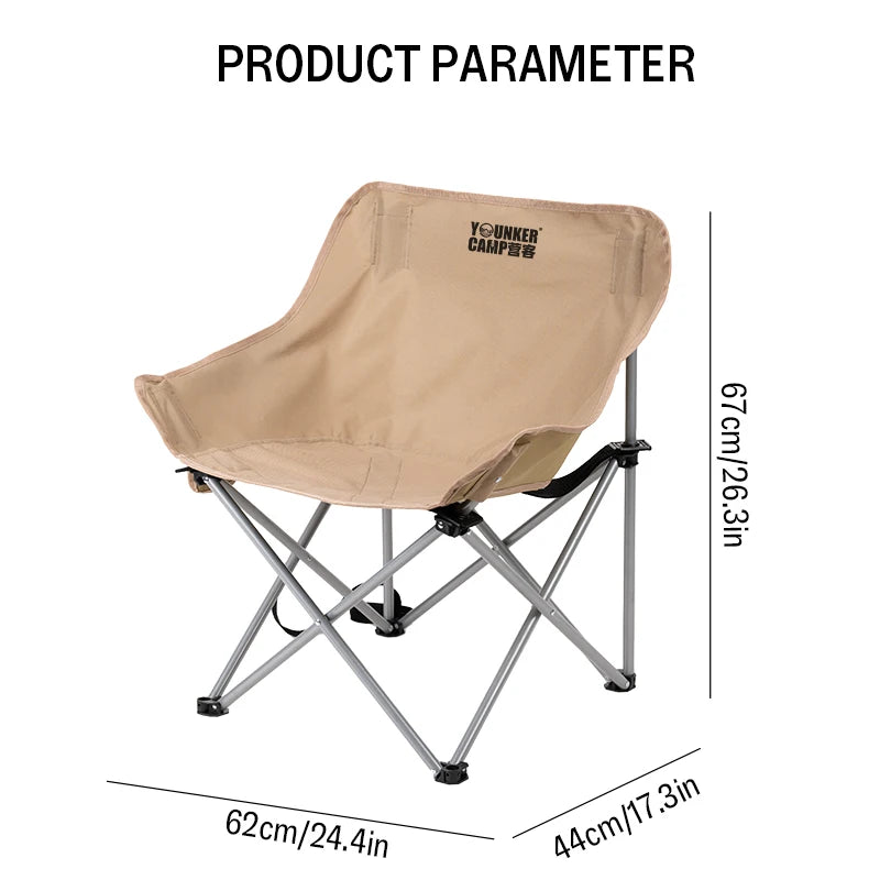 Outdoor Folding Moon Chair Portable Chair Camping Chair Picnic Gear Fishing Small Horse Stool Student Sketching by Smarsty