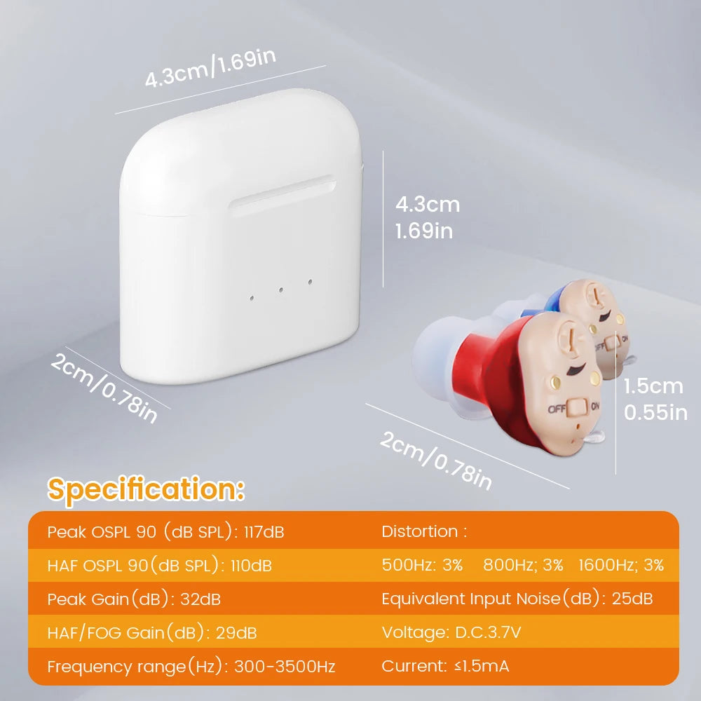 Rechargeable Invisible Hearing Aid for Clear Sound - Smarsty
