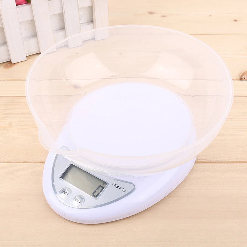 LED Portable Digital Kitchen Scale with Tray 5kg Capacity - Smarsty