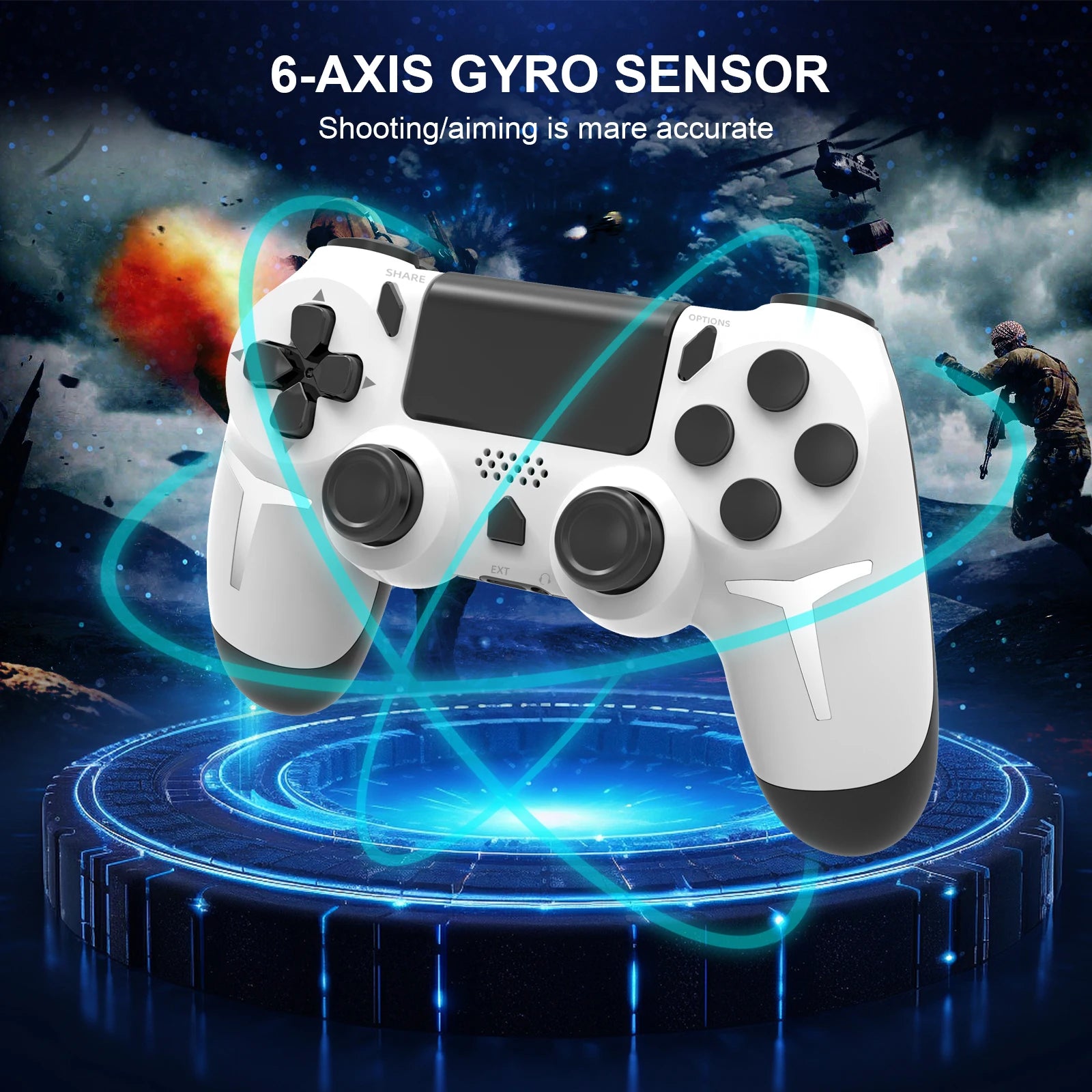 GAMINJA Wireless Gamepad Bluetooth Controller for PS4 PC - Smarsty