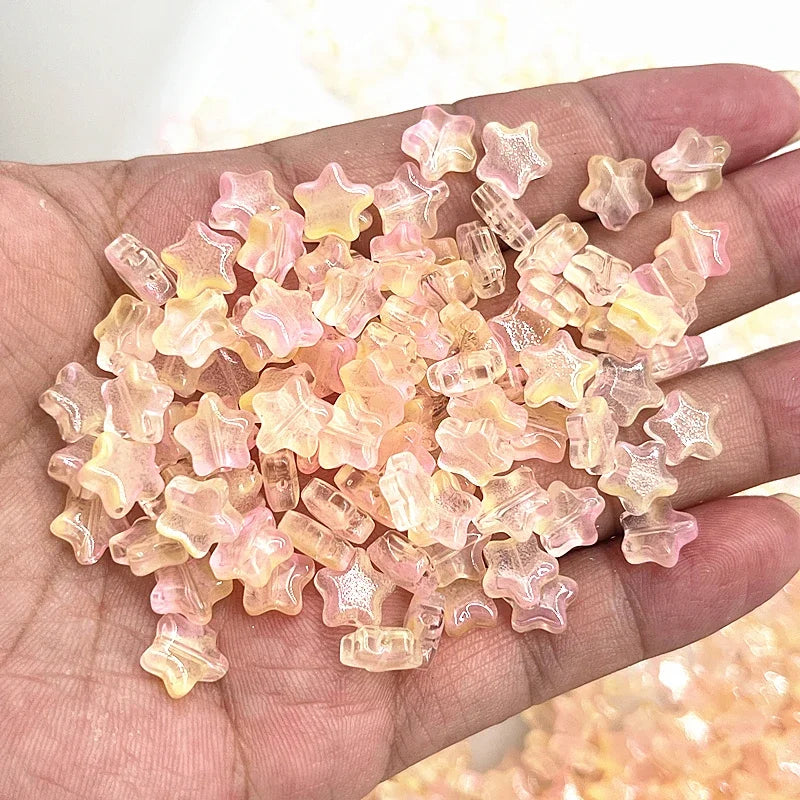 8mm Star Matte Glass Beads for Jewelry Making - Smarsty