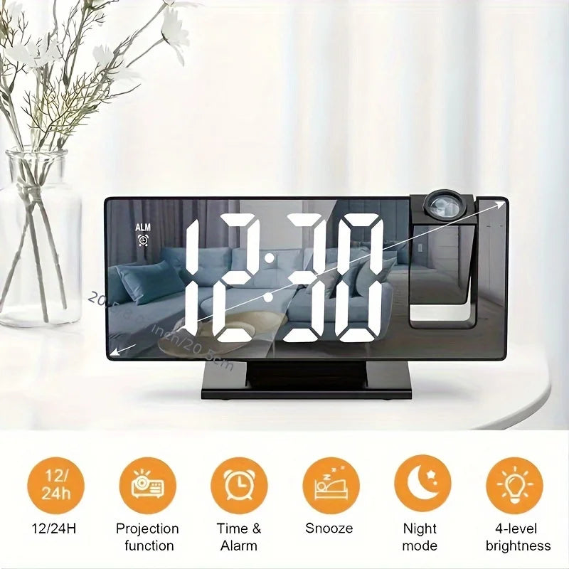 Intelligent Projection Alarm Clock with Large Screen - Smarsty
