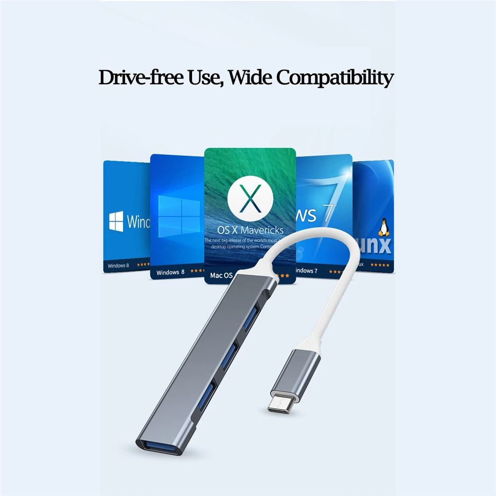 4 Port USB 3.0 Hub Ultra High Speed 5Gbps Transfer