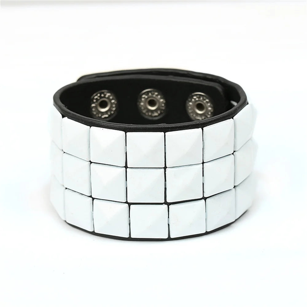 Unisex PU Leather Punk Bracelet With Spikes And Skull - Smarsty
