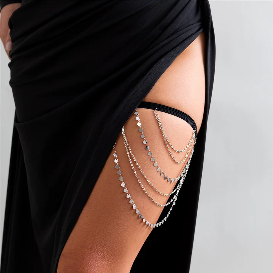 Boho Chic Elastic Band Leg Chain Body Jewelry - Smarsty