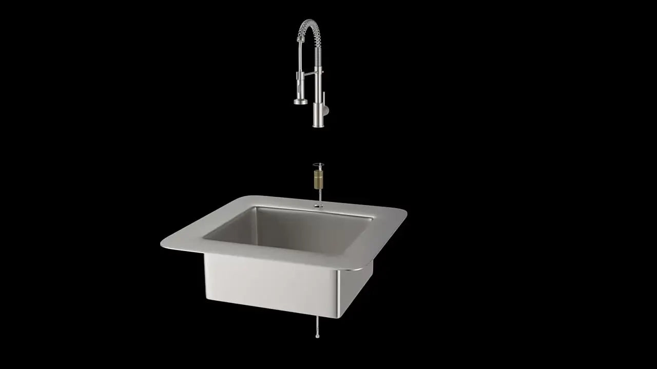 Brushed Nickel Kitchen Faucet with 360 Degree Rotation - Smarsty