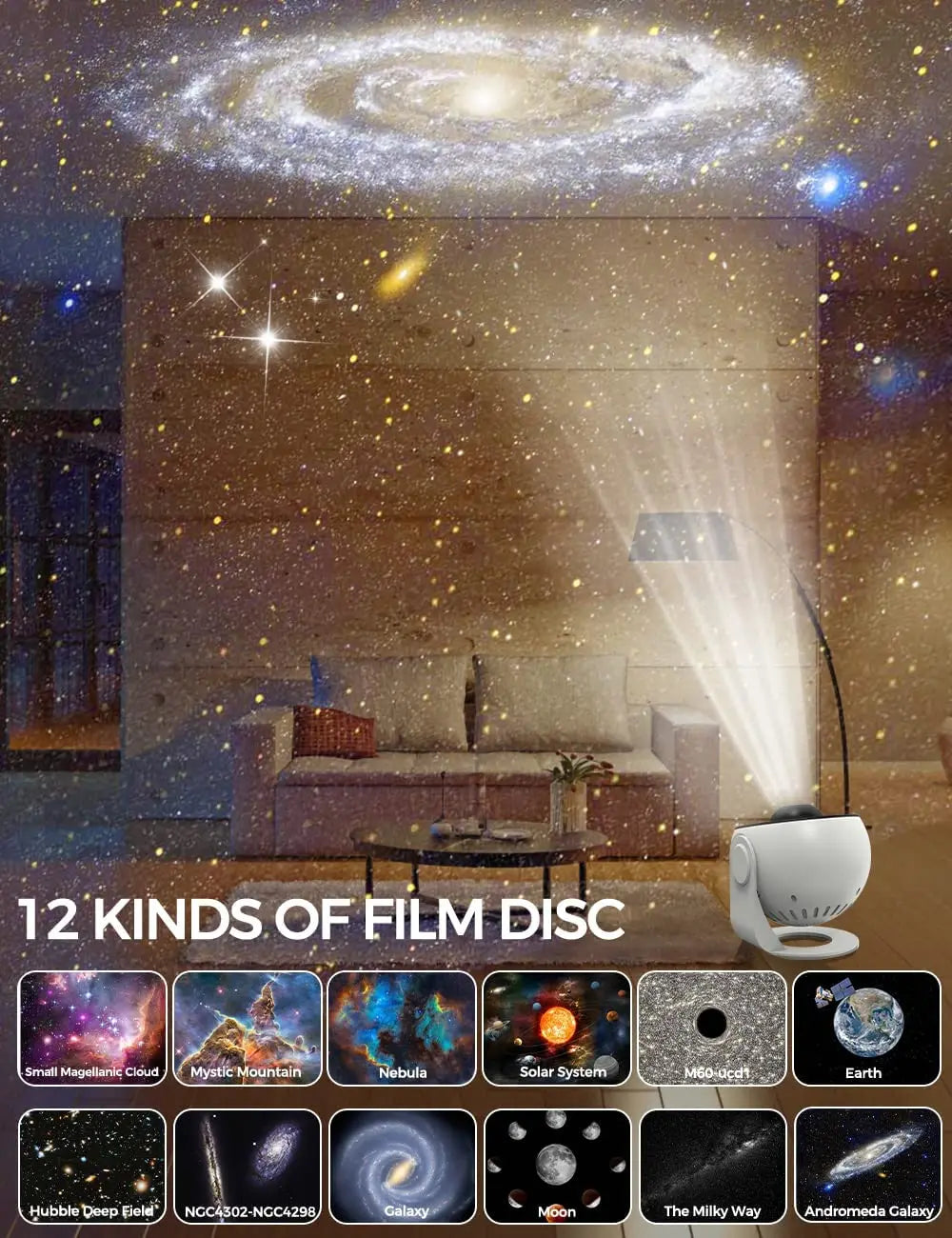Galaxy Projector Night Light for Kids Room Decor - Smarsty