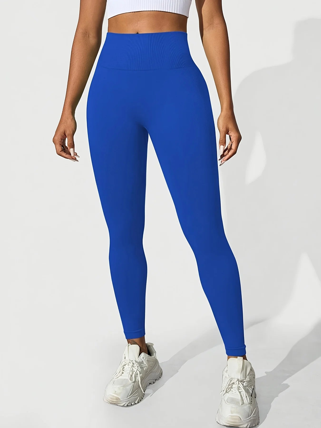CZGUKE Women's seamless gym yoga pants high waist peach hip solid color tight fitting sports pants yoga cycling sports pants - Smarsty