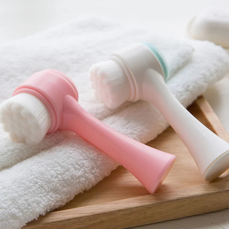 3D Double Sided Silicone Facial Cleansing Brush - Smarsty