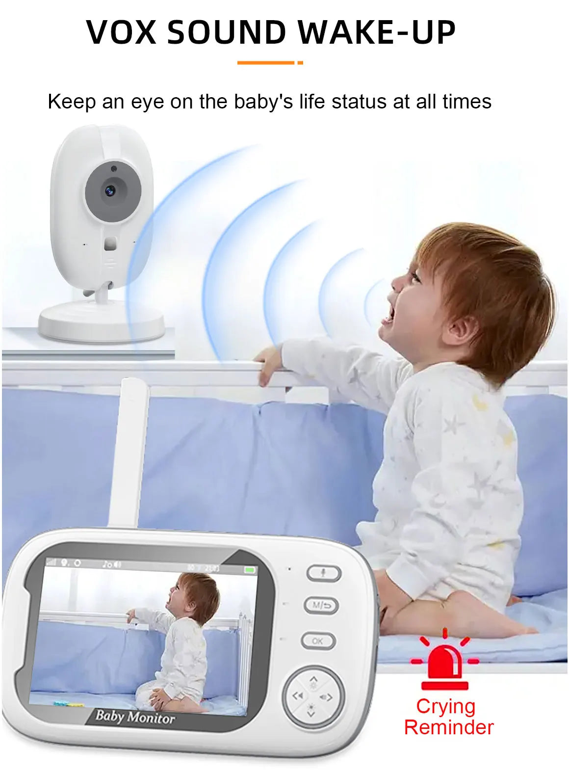 Cdycam New 3.5 inch Wireless Video Baby Monitor Night Vision Temperature Monitoring 2 Way Audio Talk Baby Nanny Security Camera by Smarsty