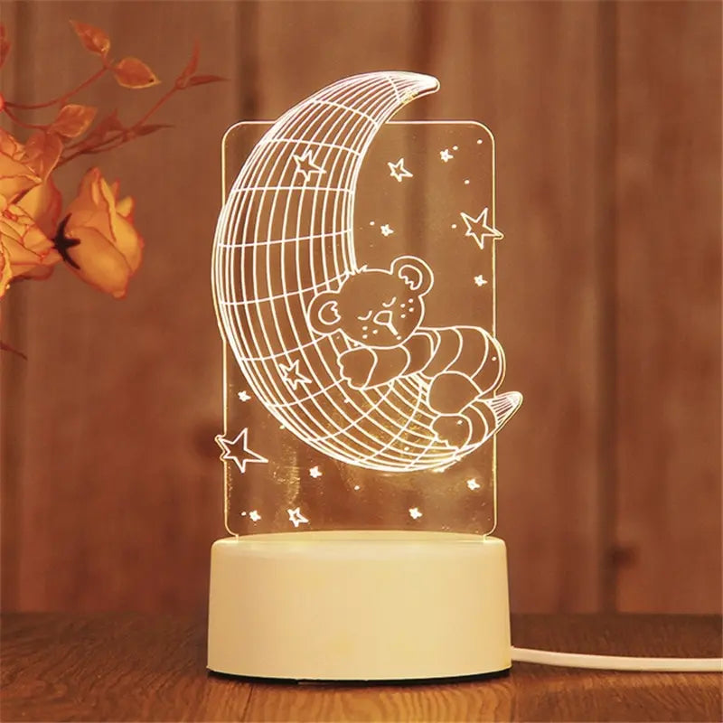Creative LED Acrylic Night Light for Bedroom Decor - Smarsty