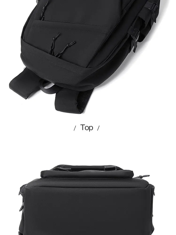 One 15 Inch Polyester Waterproof Solid Color Simple Men's Backpack Fashion Couple Student Computer Backpack