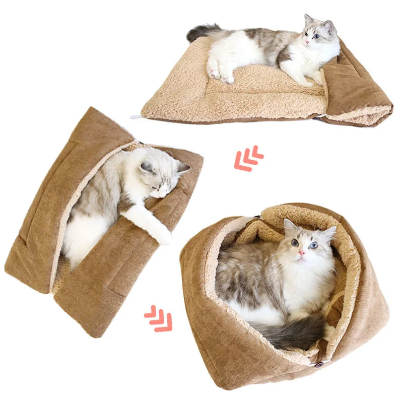 Warm Thickened Cat Bed Foldable Plush Pet Mat - Smarsty