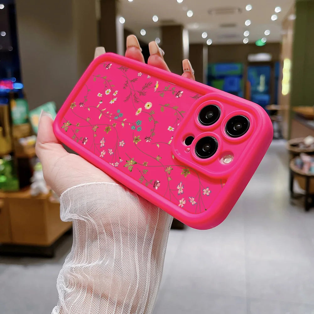 Floral Silicone Case For iPhone Shockproof And Non Slip - Smarsty