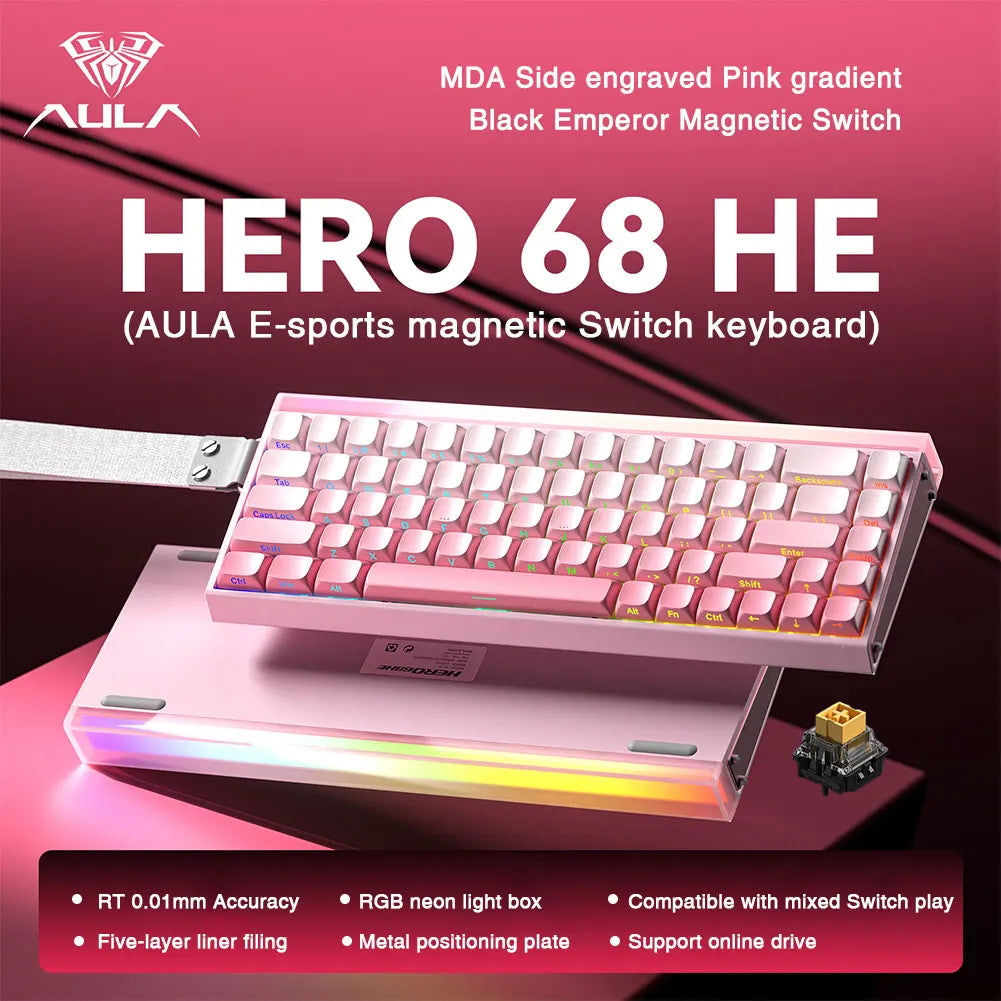 68 Key Magnetic Switch Keyboard Rapid Trigger RGB Wired