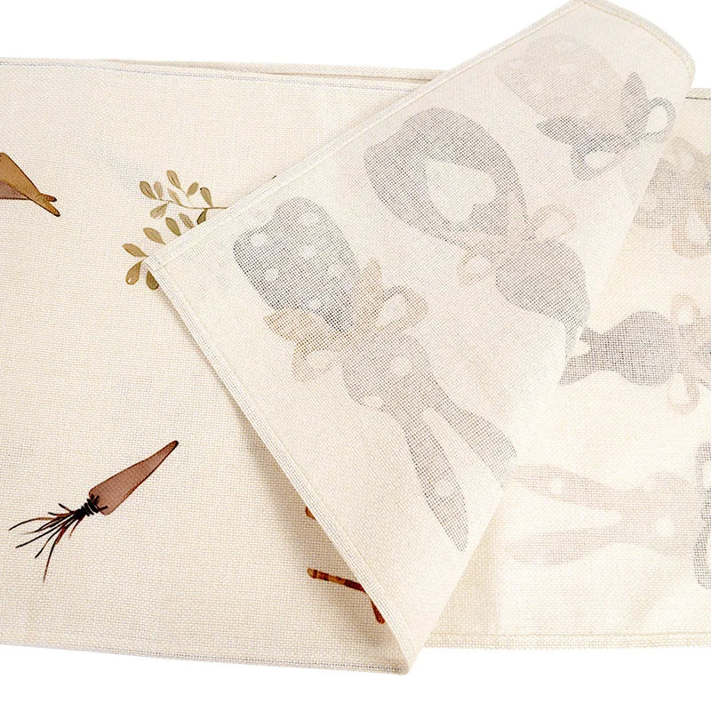 Linen Easter Rabbit Table Runner for Spring Decor - Smarsty