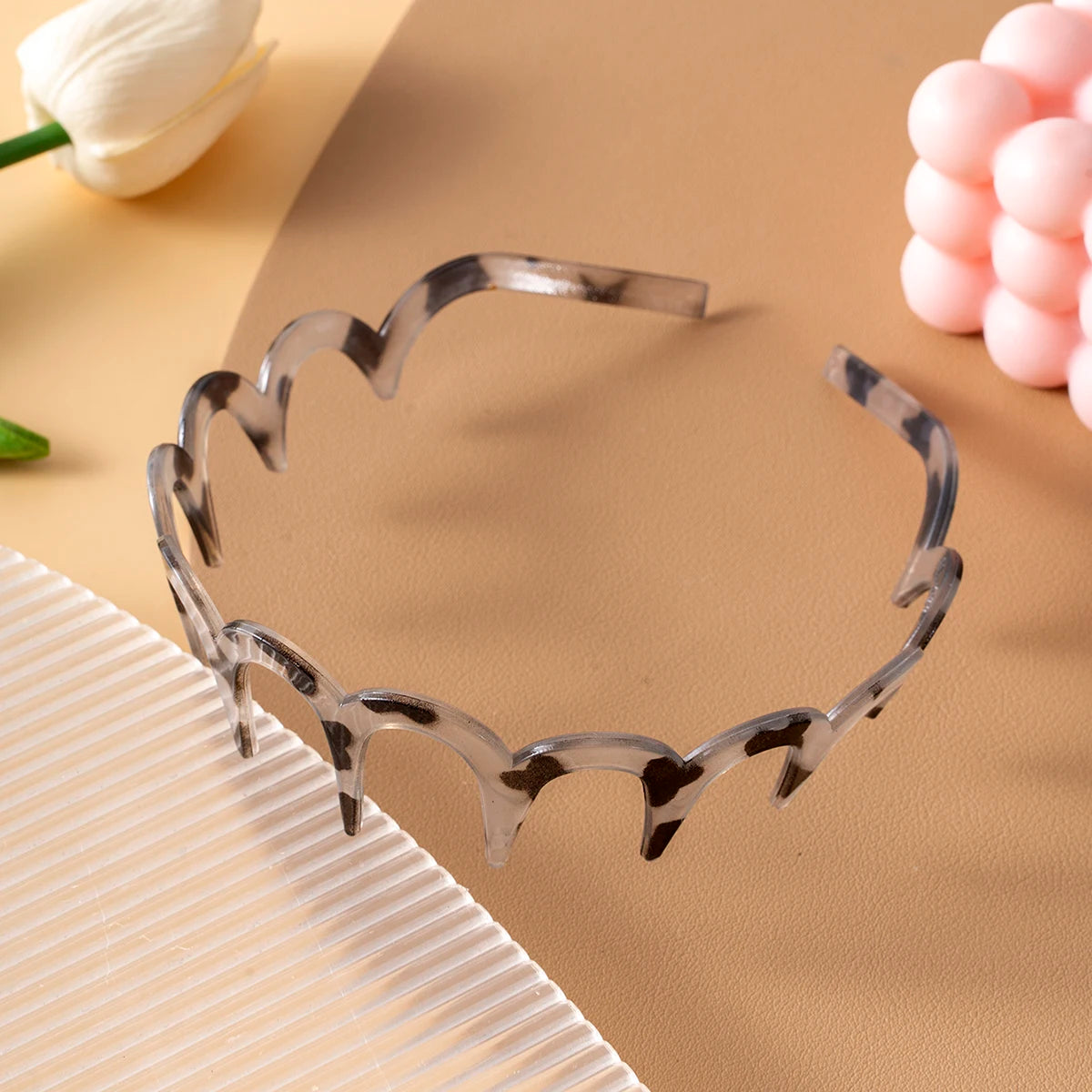 Korean Nonslip U Shape Headband With Fluffy Top Fixed Teeth - Smarsty